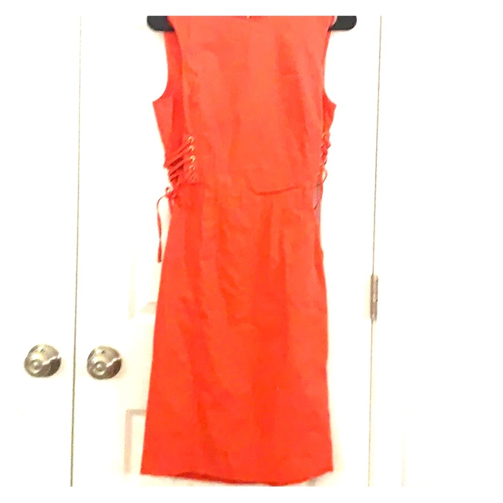 Calvin Klein Coral lace up Sheath Dress